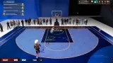 NBA 2K26 Rec gameplay on The Heater court with in-game scoreboard UI.